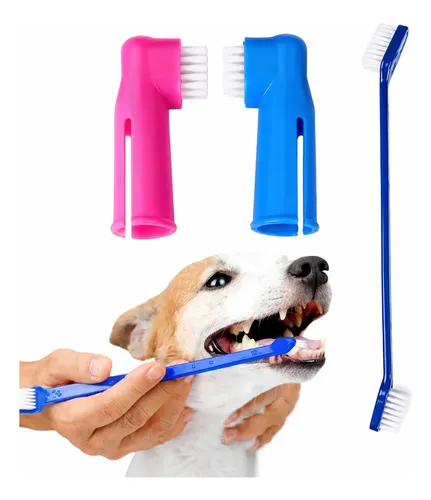 Kit de Cepillos Dentales para Perros y Gatos 3 Piezas